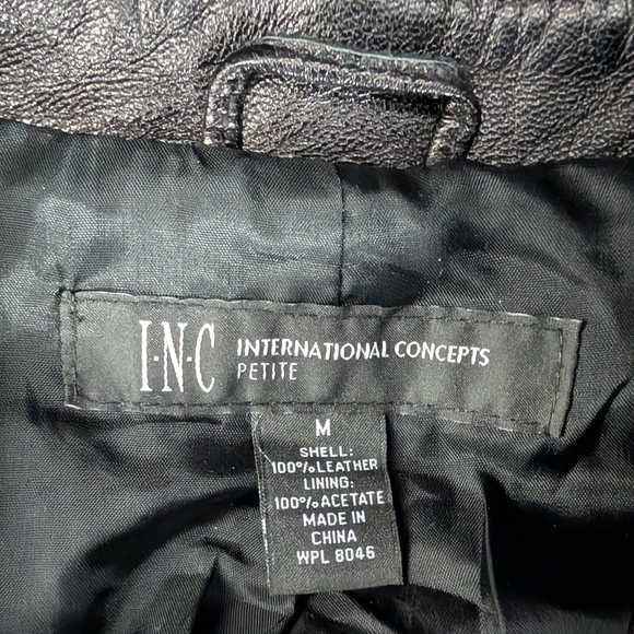 INC Black Leather Lined Jacket with Stitch Detailing - M - Picture 2 of 14